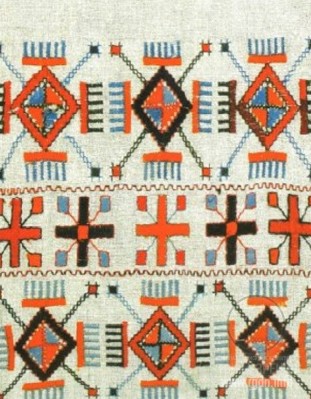 Элементы традиционного орнамента на вышитых украинских рушныках