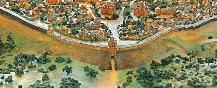 реконструкция древнего Киева, вид на Золотые ворота