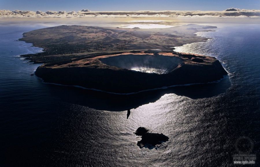 остров Пасхи, карта, вулкан, кратер