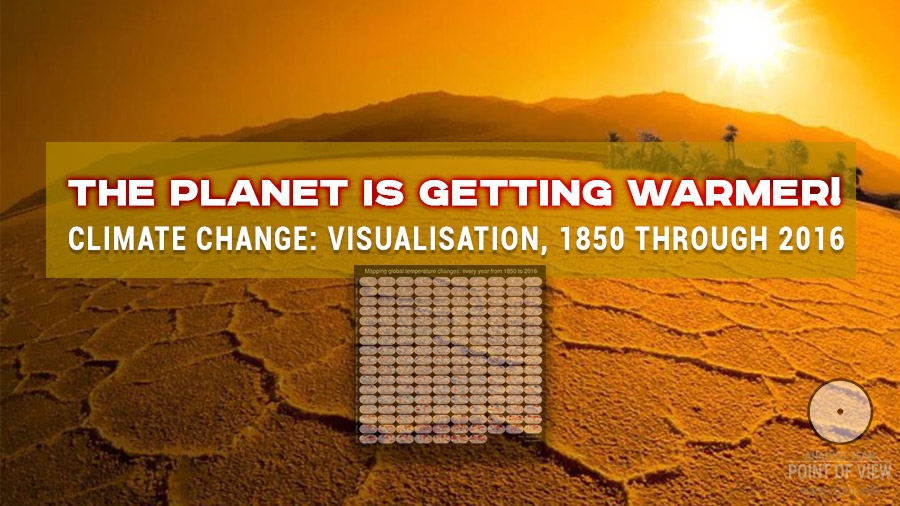 The planet is getting warmer! Climate change: visualisation, 1850 through 2016