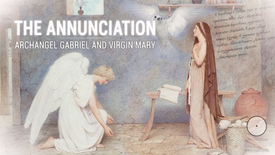 The Annunciation. Archangel Gabriel and Virgin Mary