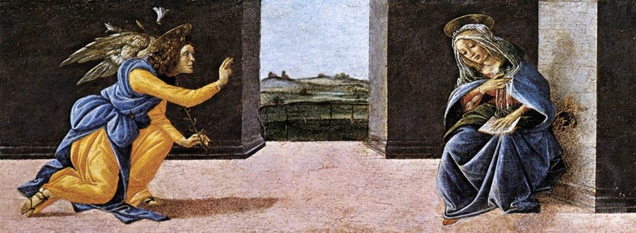 Sandro Botticelli. San Marco Altarpiece. The Annunciation