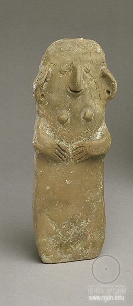 Terracotta plank-shaped figurine. Middle Cypriot I, ca. 1900-1800 B.C.