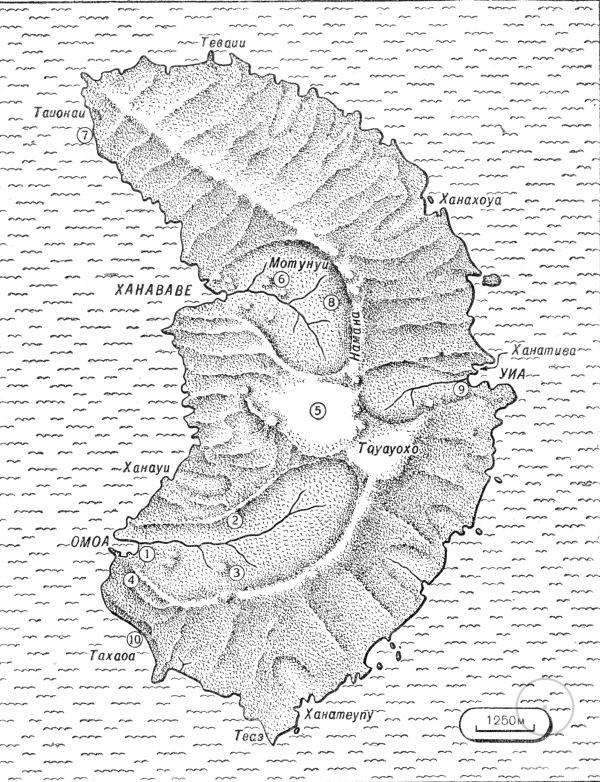 остров Фату-Хива, карта
