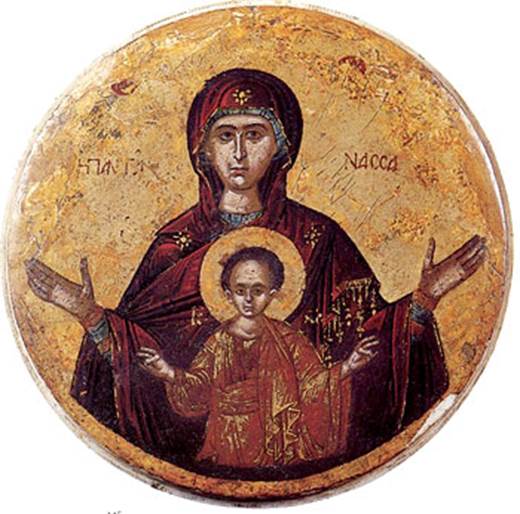 Икона Богоматери «Пантонасса». XV–XVI вв. Греция