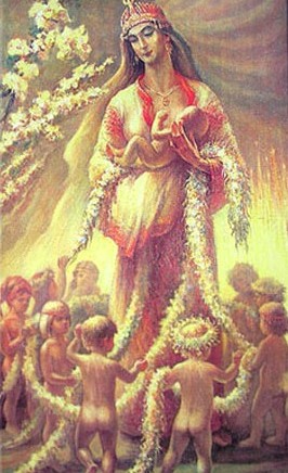 славянская мать богородица с ребенком на руках