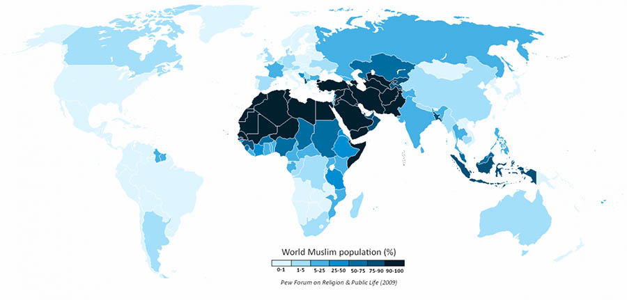 мусульмане, карта, поселения