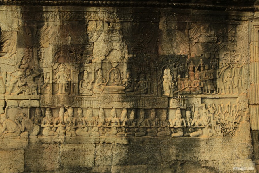 Ангкор-Ват, храм, стены, фрески, пано, фото, Камбоджа,