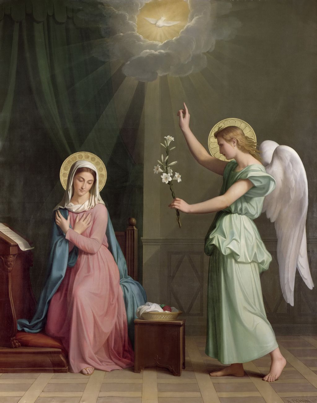Благовещение, архангел Гавриил и дева Мария