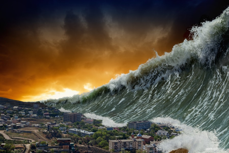 волны цунами, потоп