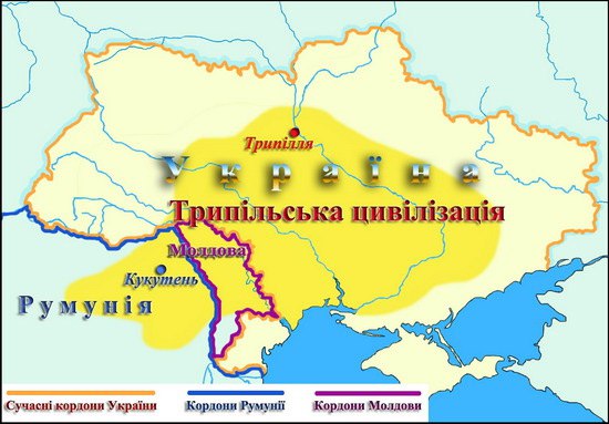 трипольская культура, карта